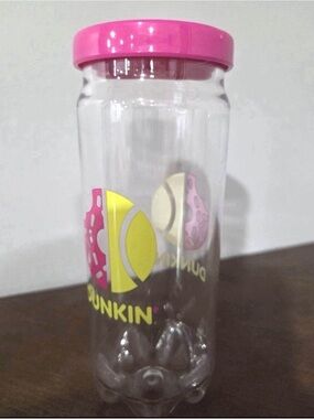 Dunkin Donuts Viral Pink Lid Clear Party Bottle - Pink